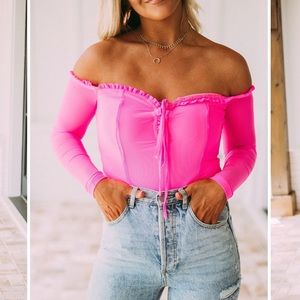 Hot pink these three boutique bodysuit